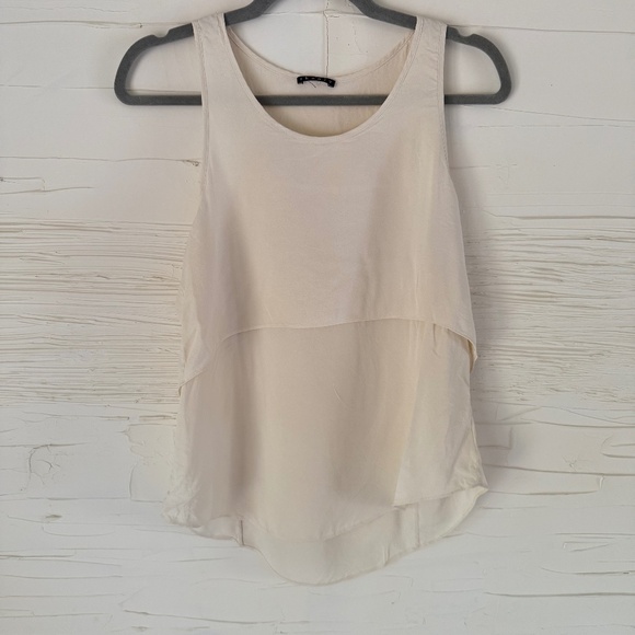 Holt Renfrew | Theory 100% Silk Ivory Layered Tank | Size Small - Picture 2 of 6
